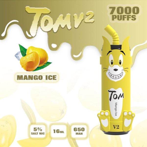 Pod Tom V2 - 7000 Hơi - Pod dùng 1 lần vị Mango Ice - Xoài Lạnh