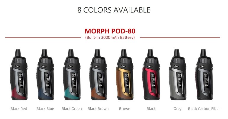 Pod kit SMOK Morph 80 với 8 màu sắc cho bạn dễ dàng lựa chọn khi mua