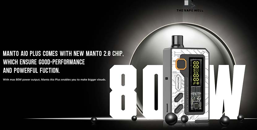 Pod Manto AIO Plus công suất 80W by Rincoe mẫu mã mới nhất nâng cấp đột phá của Nhà sản xuất Vape hàng đầu